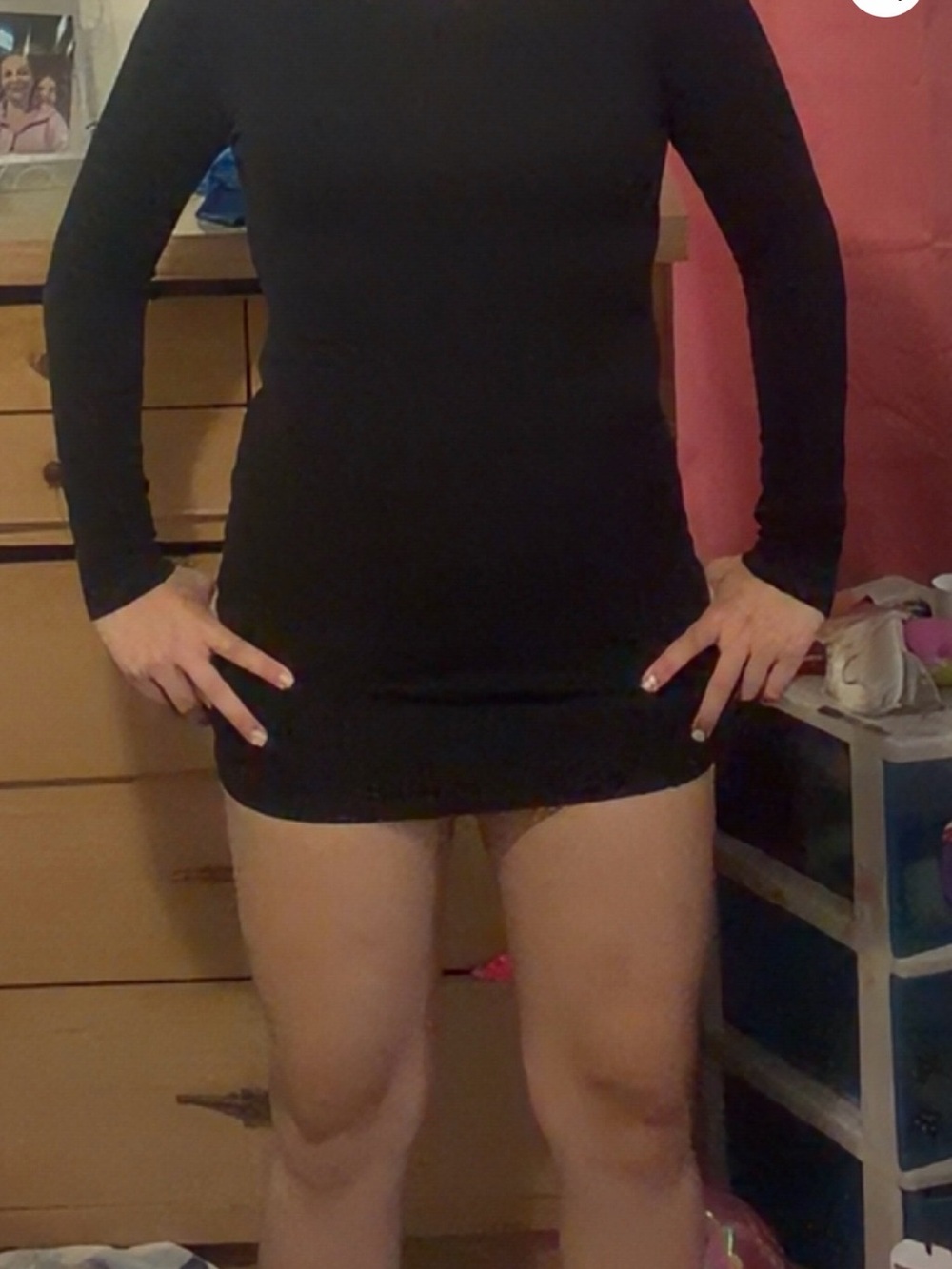 Classic Black Long-Sleeve Bodycon Dress